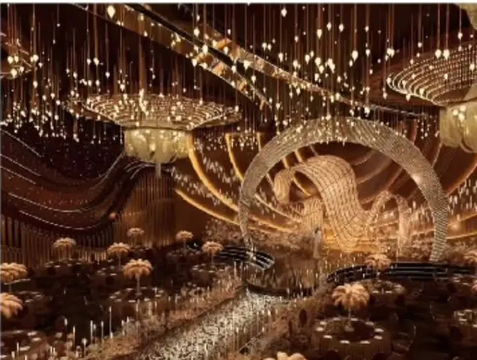 Grand event hall with feature lighting