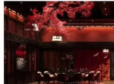 Red themed event lounge