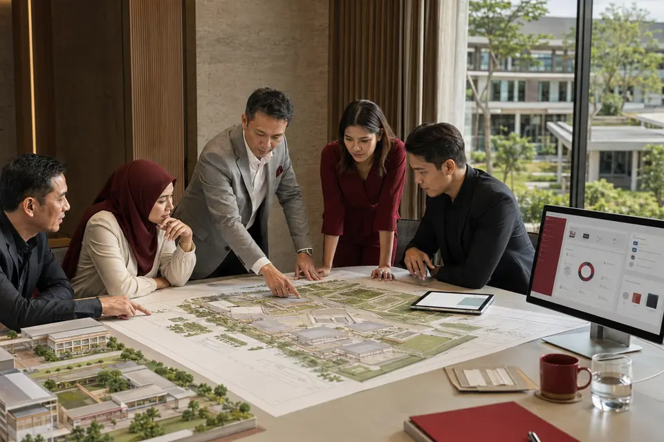 Partners discussing a connected education development
