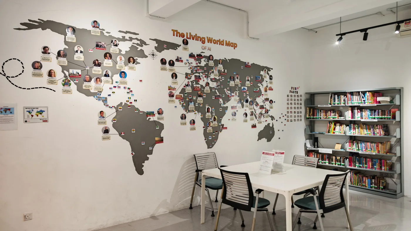 Reading and discussion space at PIS Akasa
